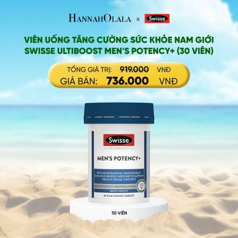  DEAL 12: VIÊN UỐNG TĂNG CƯỜNG SỨC KHỎE NAM GIỚI SWISSE ULTIBOOST MEN'S POTENCY+ (30 VIÊN) 