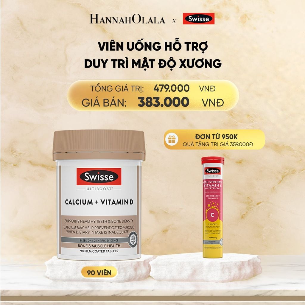  VIÊN UỐNG HỖ TRỢ DUY TRÌ MẬT ĐỘ XƯƠNG SWISSE ULTIBOOST CALCIUM + VITAMIN D (90 VIÊN) 