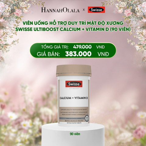  DEAL 5: VIÊN UỐNG HỖ TRỢ DUY TRÌ MẬT ĐỘ XƯƠNG SWISSE ULTIBOOST CALCIUM + VITAMIN D (90 VIÊN) 