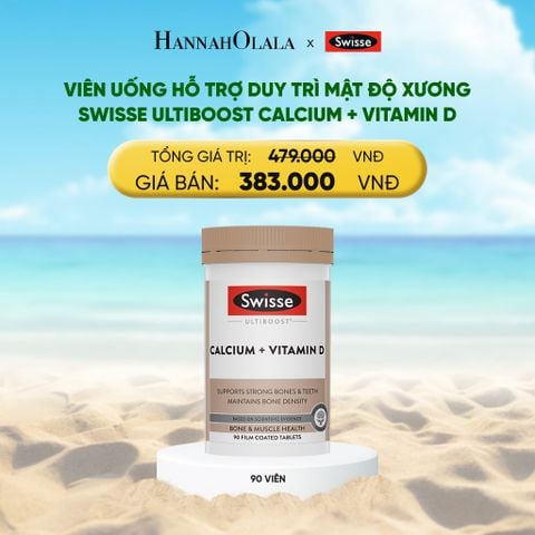  DEAL 5: VIÊN UỐNG HỖ TRỢ DUY TRÌ MẬT ĐỘ XƯƠNG SWISSE ULTIBOOST CALCIUM + VITAMIN D (90 VIÊN) 