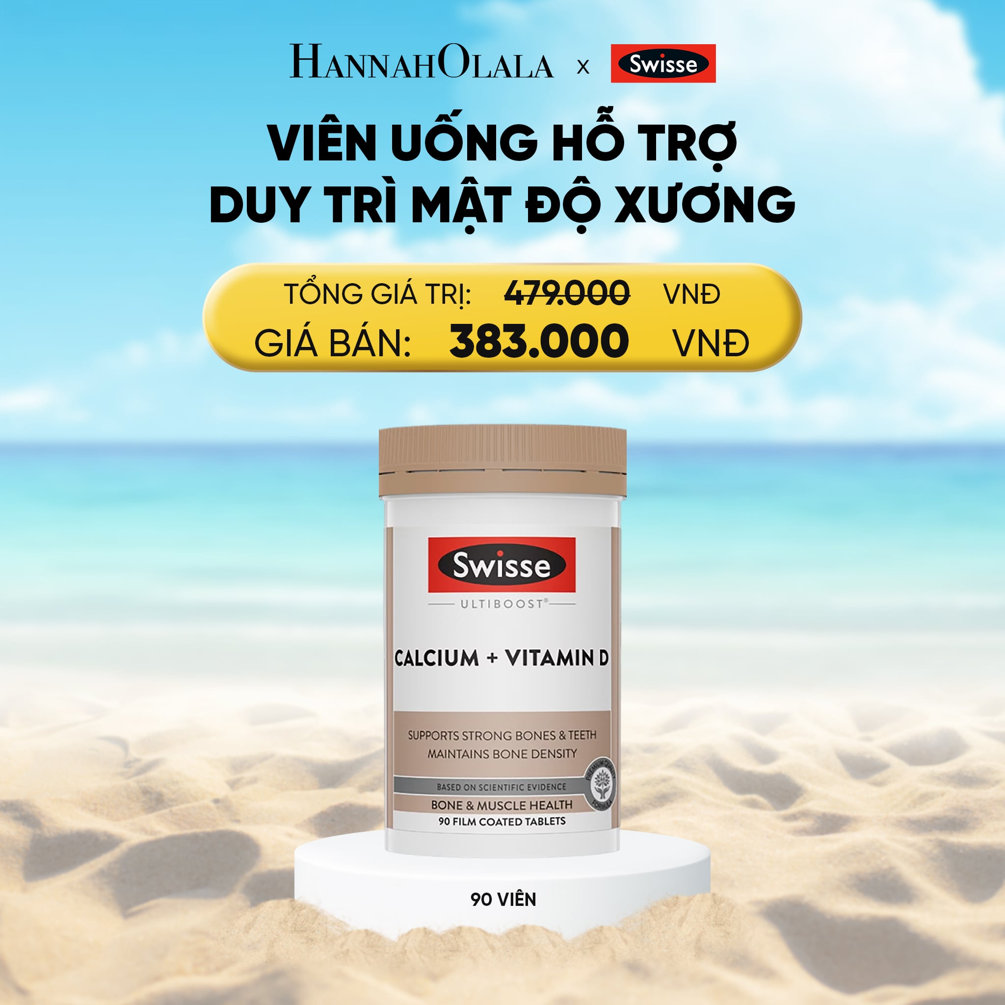 Swisse Ultiboost Calcium + Vitamin D3 (150 Viên)