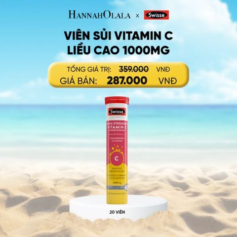  A365_DEAL 14: VIÊN SỦI VITAMIN C LIỀU CAO SWISSE HIGH STRENGTH VITAMIN C 1000MG EFFERVESCENT (20 VIÊN) 
