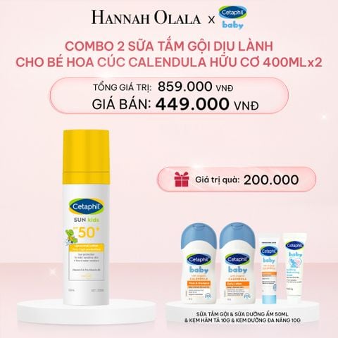  E449_DEAL 9: SỮA CHỐNG NẮNG DỊU LÀNH CHO LÀN DA NHẠY CẢM CỦA BÉ CETAPHIL BABY SUN KIDS 150ML 