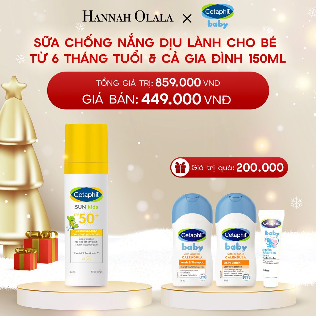  DEAL 9: SỮA CHỐNG NẮNG DỊU LÀNH CHO LÀN DA NHẠY CẢM CỦA BÉ CETAPHIL BABY SUN KIDS 150ML 