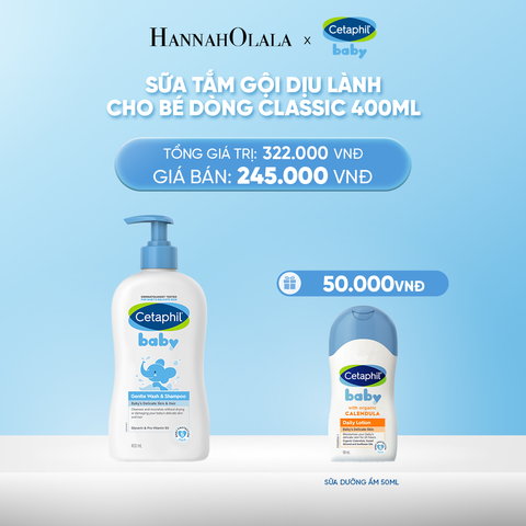  DEAL 19 : SỮA TẮM GỘI DỊU LÀNH CHO BÉ CETAPHIL BABY GENTLE WASH & SHAMPOO 400ML 