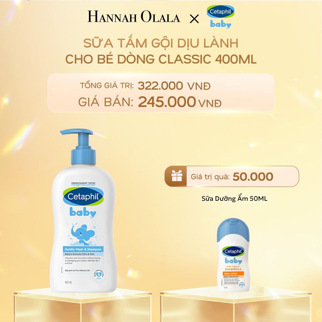  DEAL 19 : SỮA TẮM GỘI DỊU LÀNH CHO BÉ CETAPHIL BABY GENTLE WASH & SHAMPOO 400ML 