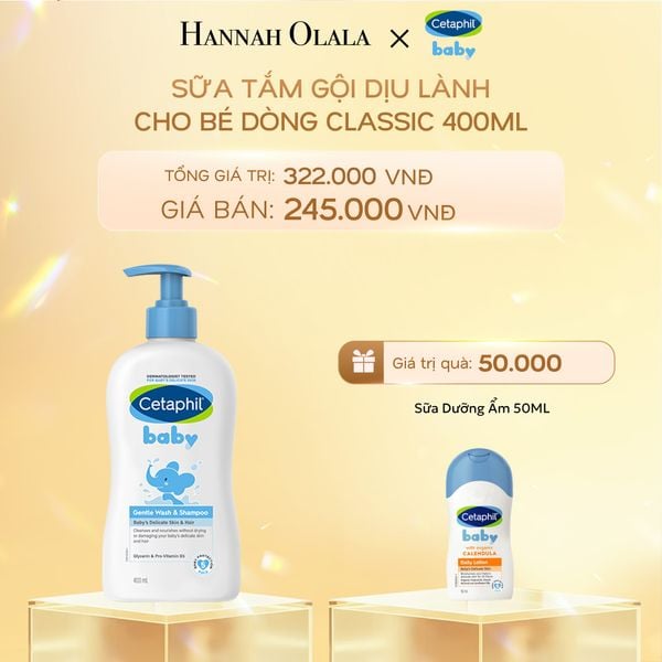  DEAL 19 : SỮA TẮM GỘI DỊU LÀNH CHO BÉ CETAPHIL BABY GENTLE WASH & SHAMPOO 400ML 