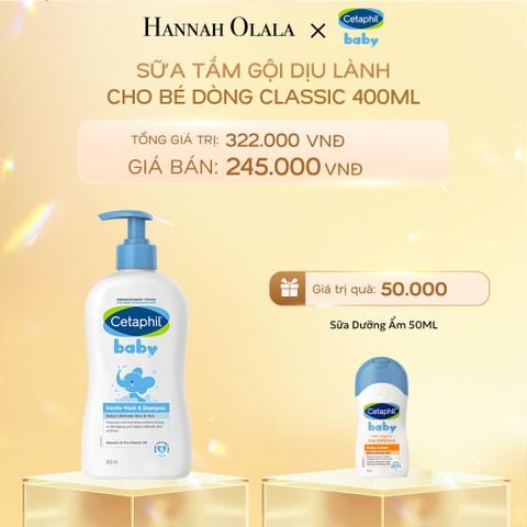  DEAL 19 : SỮA TẮM GỘI DỊU LÀNH CHO BÉ CETAPHIL BABY GENTLE WASH & SHAMPOO 400ML 