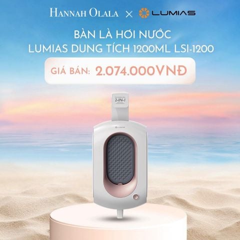  C595_DEAL 18: BÀN LÀ HƠI NƯỚC LUMIAS DUNG TÍCH 1200ML LSI-1200 (WHITE - ROSE) 