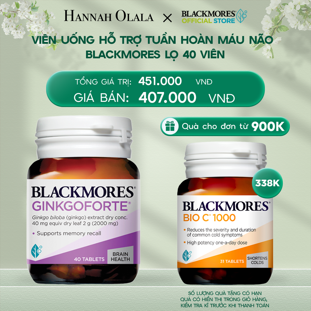  DEAL 3: VIÊN UỐNG HỖ TRỢ TUẦN HOÀN MÁU NÃO BLACKMORES GINKGOFORTE LỌ 40 VIÊN 