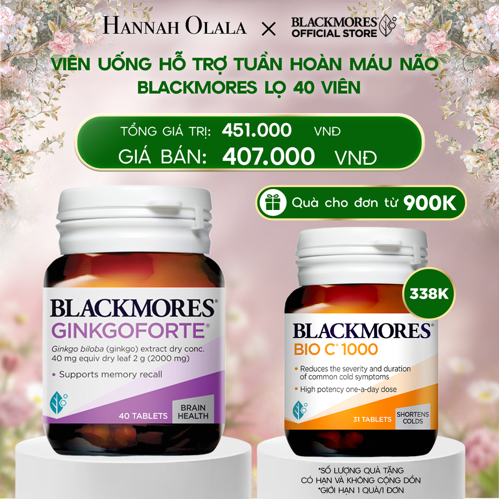  DEAL 3: VIÊN UỐNG HỖ TRỢ TUẦN HOÀN MÁU NÃO BLACKMORES GINKGOFORTE LỌ 40 VIÊN 