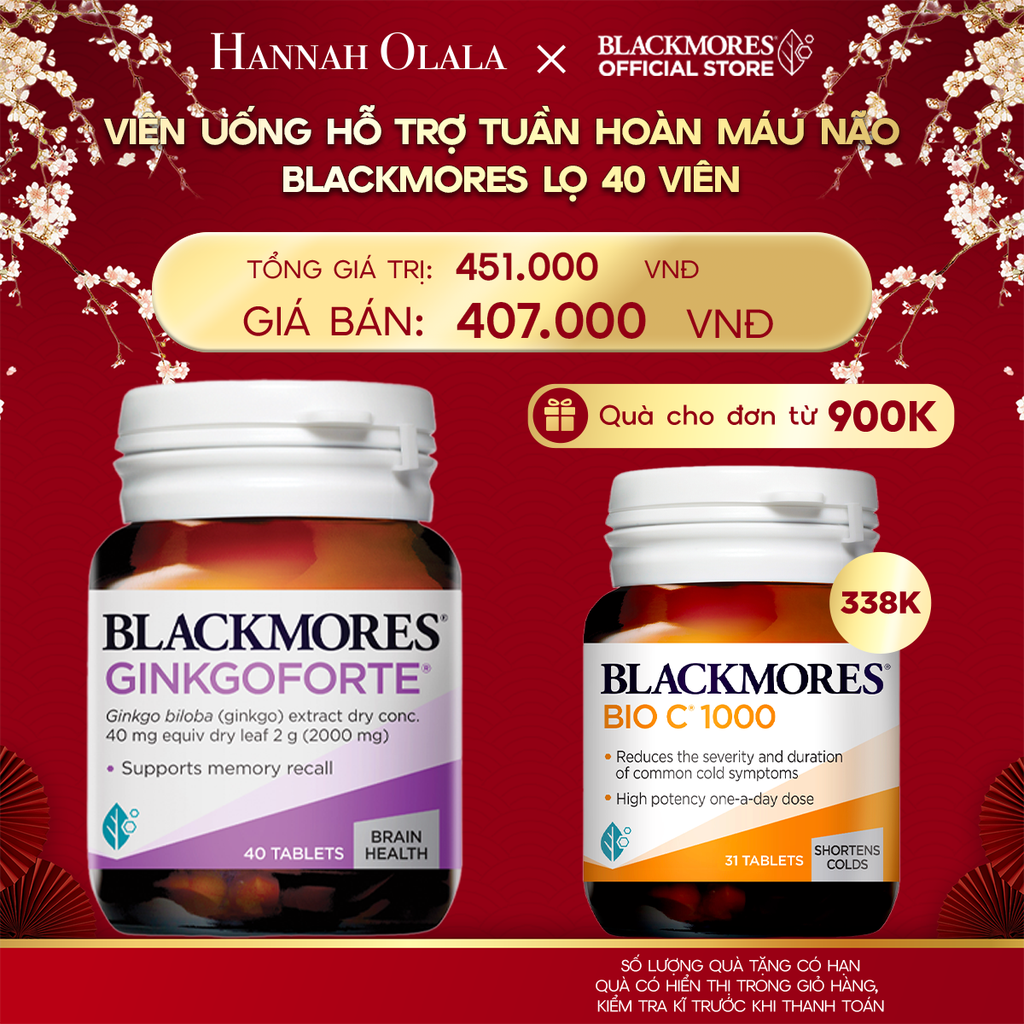  DEAL 3: VIÊN UỐNG HỖ TRỢ TUẦN HOÀN MÁU NÃO BLACKMORES GINKGOFORTE LỌ 40 VIÊN 