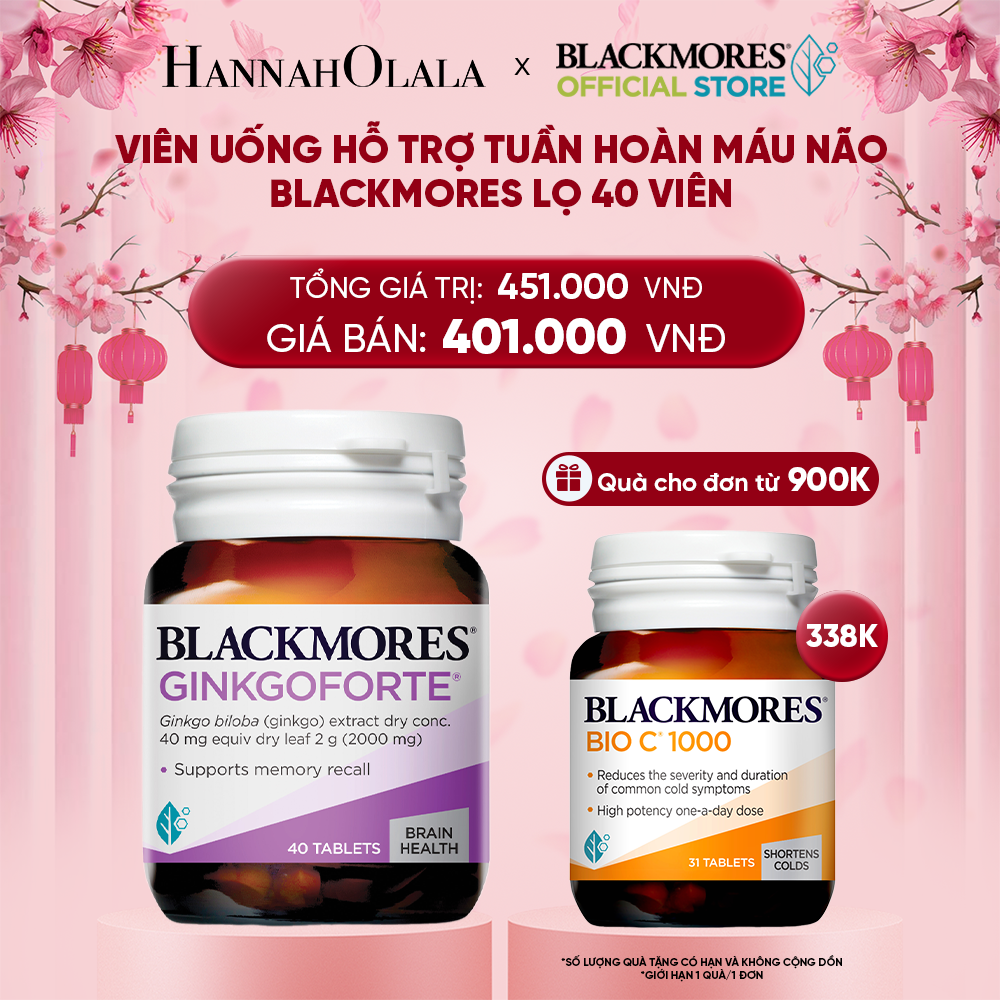  DEAL 3: VIÊN UỐNG HỖ TRỢ TUẦN HOÀN MÁU NÃO BLACKMORES GINKGOFORTE LỌ 40 VIÊN 