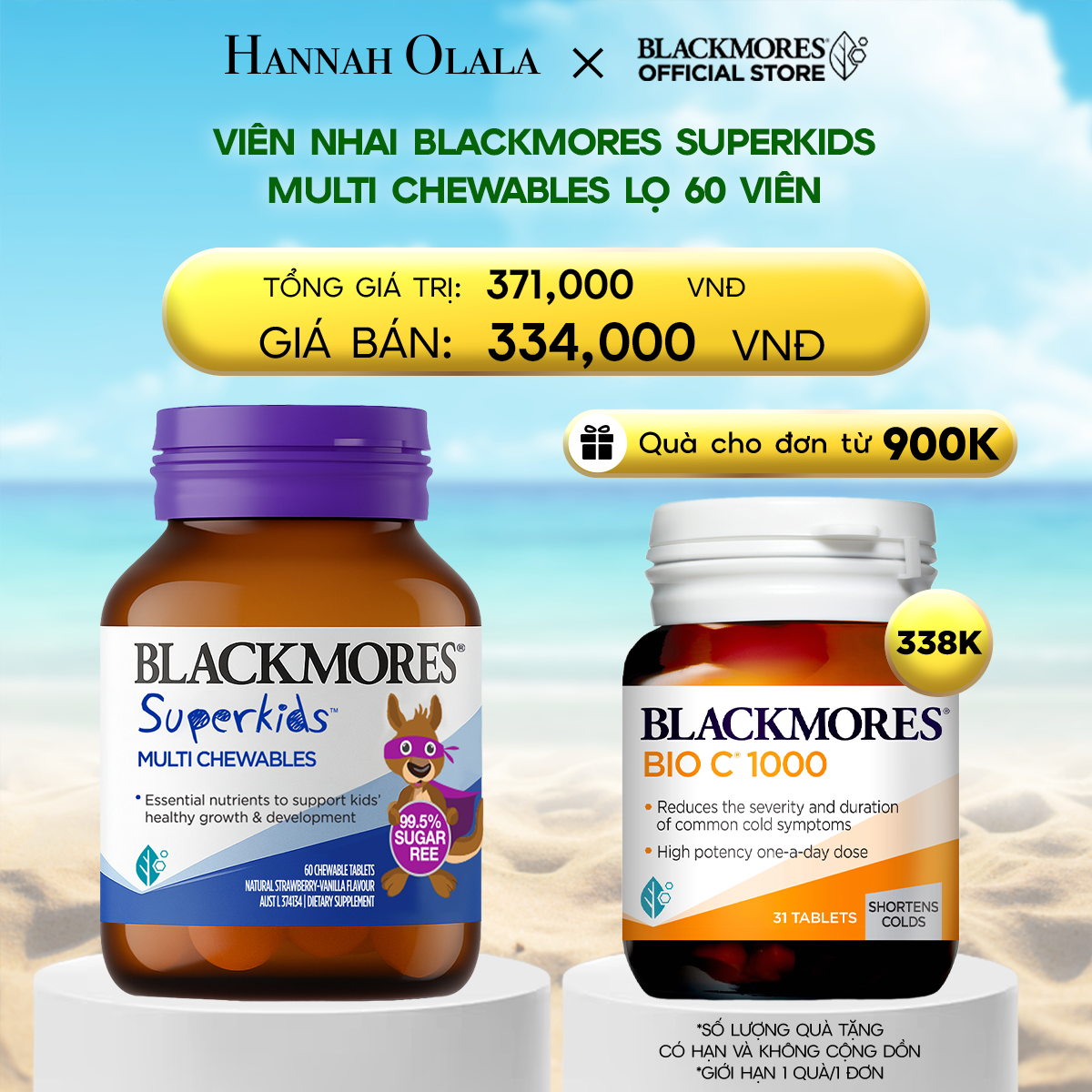 A1556_deal 10: viên nhai blackmores superkids multi chewables úc (lọ 60 viên)
