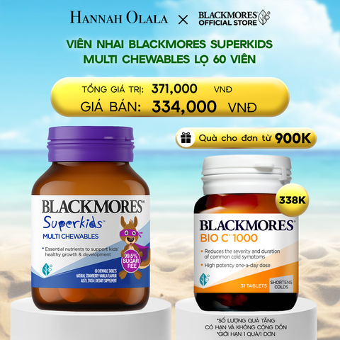  DEAL 10: VIÊN NHAI BLACKMORES SUPERKIDS MULTI CHEWABLES ÚC (LỌ 60 VIÊN) 