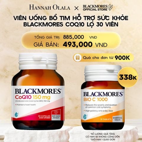  VIÊN UỐNG BỔ TIM HỖ TRỢ SỨC KHỎE BLACKMORES COQ10 150MG LỌ 30 VIÊN 