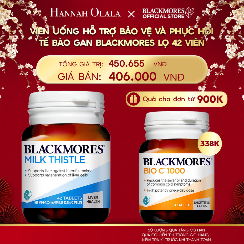  DEAL 8: VIÊN UỐNG HỖ TRỢ BẢO VỆ VÀ PHỤC HỒI TẾ BÀO GAN BLACKMORES MILK THISTLE LỌ 42 VIÊN 