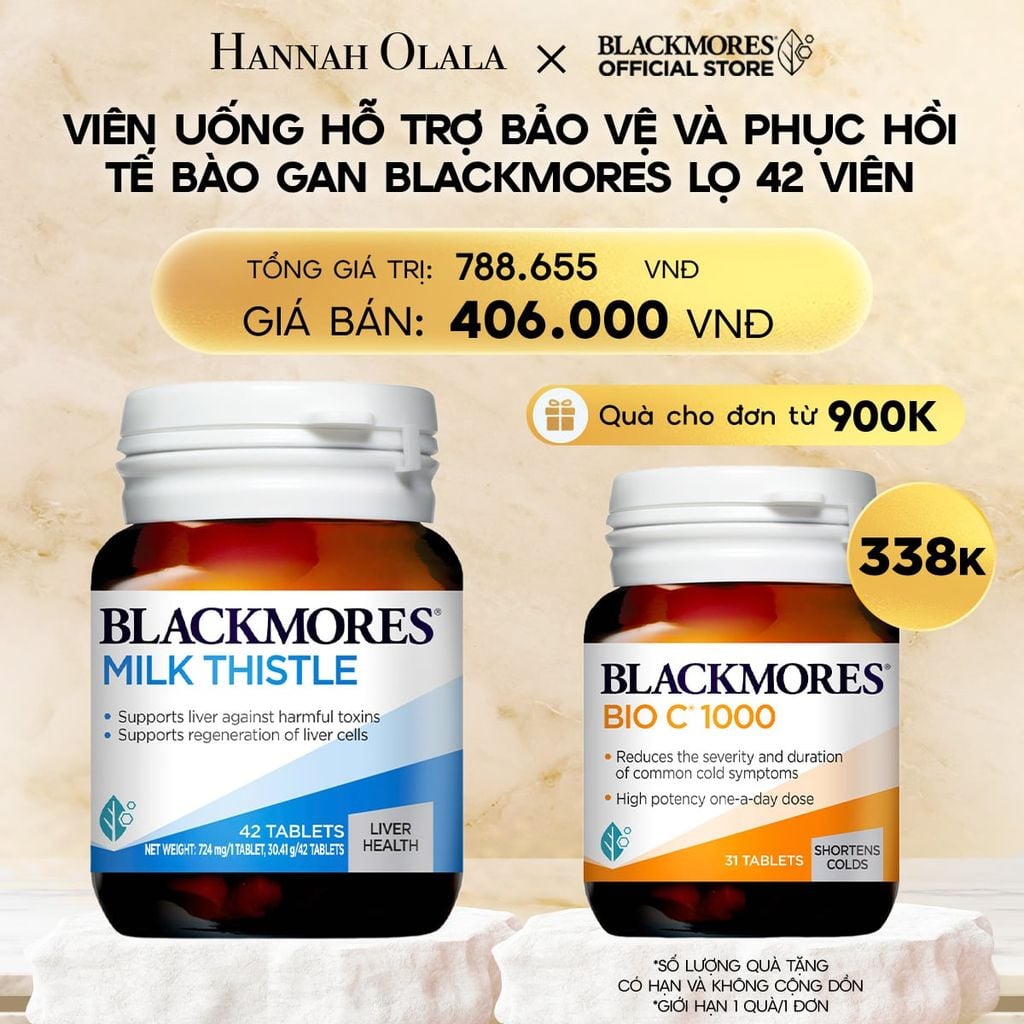  VIÊN UỐNG HỖ TRỢ BẢO VỆ VÀ PHỤC HỒI TẾ BÀO GAN BLACKMORES MILK THISTLE LỌ 42 VIÊN 