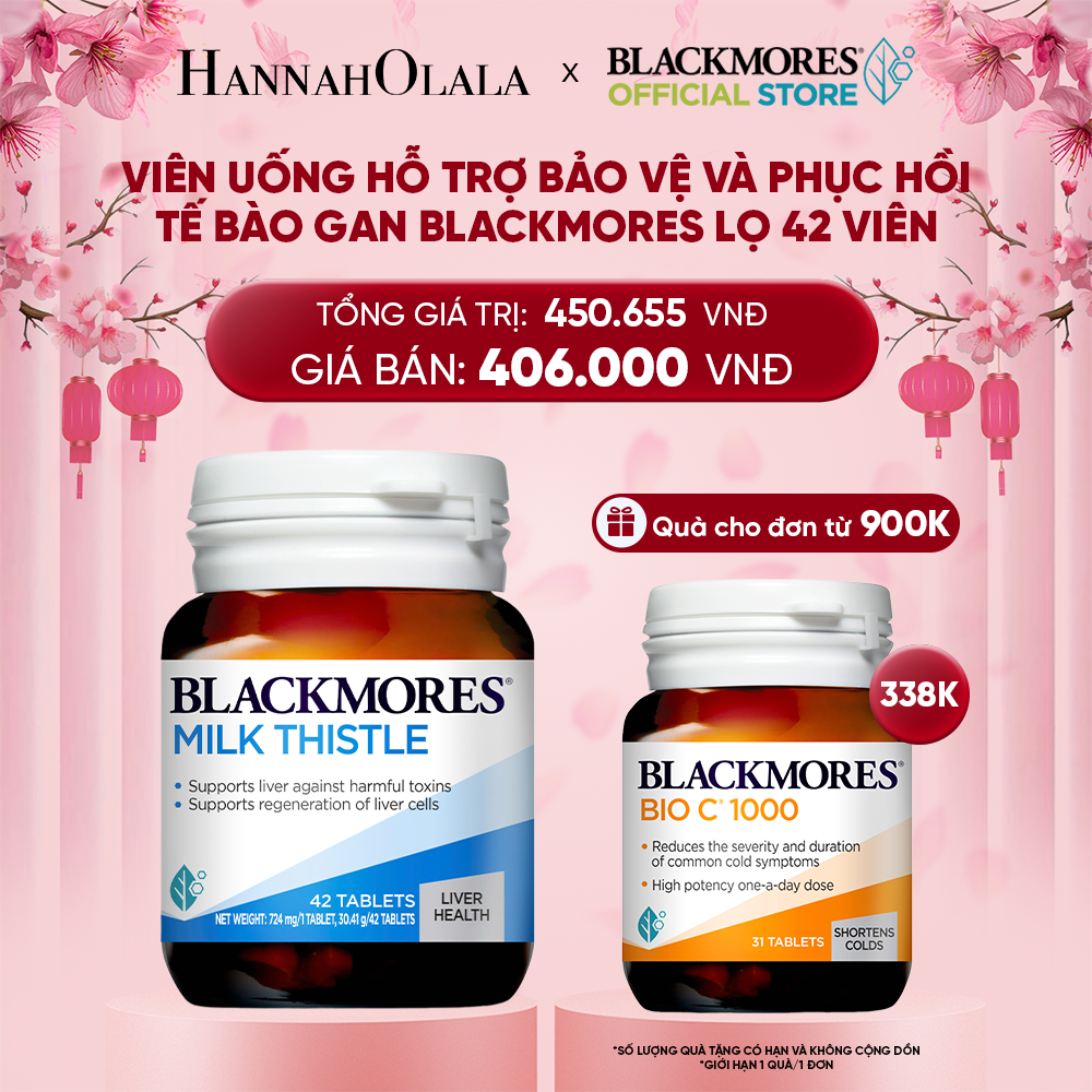  DEAL 8: VIÊN UỐNG HỖ TRỢ BẢO VỆ VÀ PHỤC HỒI TẾ BÀO GAN BLACKMORES MILK THISTLE LỌ 42 VIÊN 