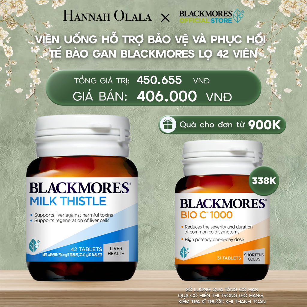  DEAL 8: VIÊN UỐNG HỖ TRỢ BẢO VỆ VÀ PHỤC HỒI TẾ BÀO GAN BLACKMORES MILK THISTLE LỌ 42 VIÊN 