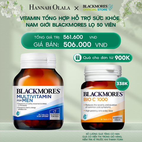  DEAL 4: VITAMIN TỔNG HỢP HỖ TRỢ SỨC KHỎE NAM GIỚI BLACKMORES MULTIVITAMIN FOR MEN LỌ 50 VIÊN 