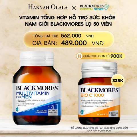  DEAL 3: VITAMIN TỔNG HỢP HỖ TRỢ SỨC KHỎE NAM GIỚI BLACKMORES MULTIVITAMIN FOR MEN LỌ 50 VIÊN 