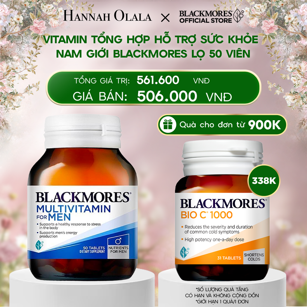  DEAL 4: VITAMIN TỔNG HỢP HỖ TRỢ SỨC KHỎE NAM GIỚI BLACKMORES MULTIVITAMIN FOR MEN LỌ 50 VIÊN 