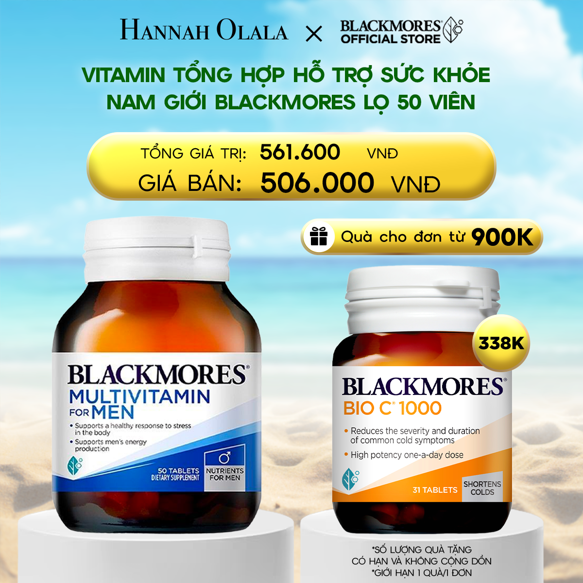 A1554_deal 4: vitamin tổng hợp hỗ trợ sức khỏe nam giới blackmores multivitamin for men lọ 50 viên