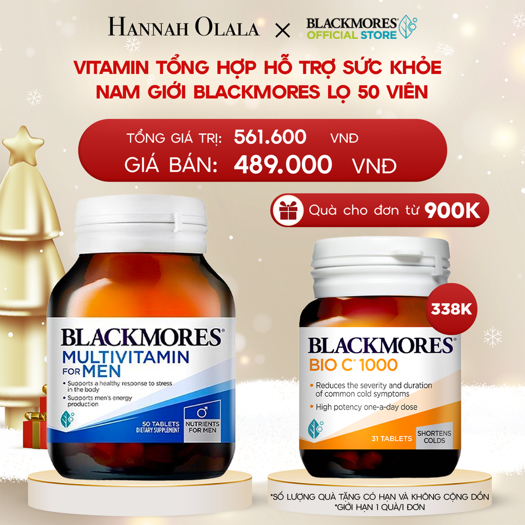  DEAL 4: VITAMIN TỔNG HỢP HỖ TRỢ SỨC KHỎE NAM GIỚI BLACKMORES MULTIVITAMIN FOR MEN LỌ 50 VIÊN 