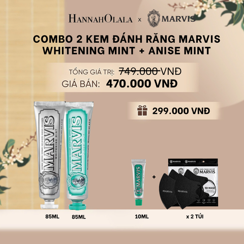  COMBO 2 KEM ĐÁNH RĂNG MARVIS 75ML/85ML - LÀM SẠCH RĂNG, GIỮ HƠI THỞ THƠM MÁT - A1714 