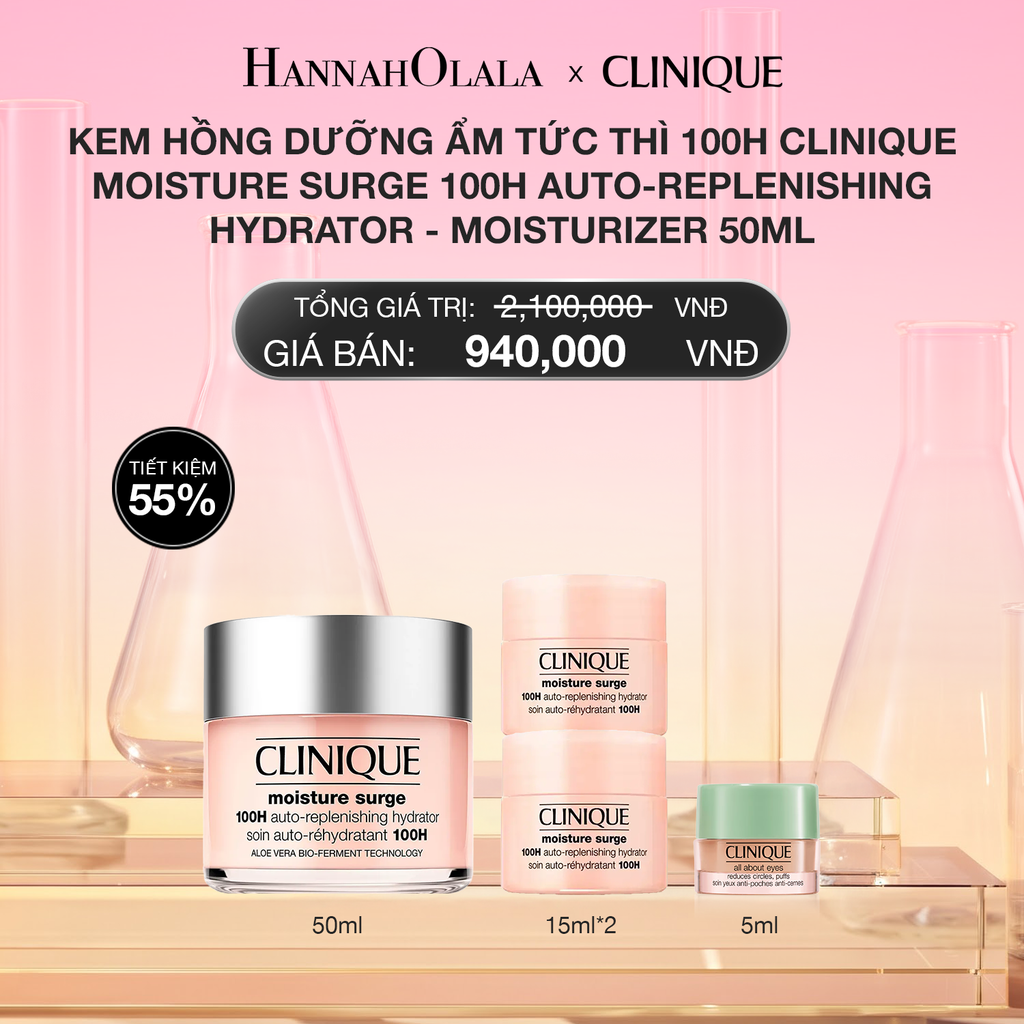  KEM HỒNG DƯỠNG ẨM TỨC THÌ 100H CLINIQUE MOISTURE SURGE 100H AUTO-REPLENISHING HYDRATOR - MOISTURIZER 50ML - DEAL 3 - E3 