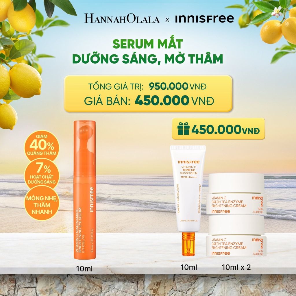  MỚI - SERUM MẮT DƯỠNG SÁNG MỜ THÂM INNISFREE VITAMIN C NIACINAMIDE BRIGHTENING EYE SERUM 10G - A1976 