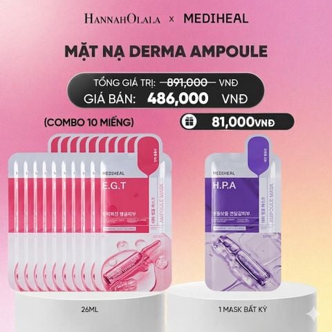  MEDIHEAL MẶT NẠ DERMA AMPOULE MASK 26ML (COMBO 10 MIẾNG) BẤT KỲ_A1130 
