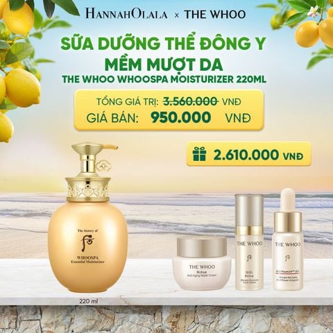  SỮA DƯỠNG THỂ ĐÔNG Y MỀM MƯỢT DA THE HISTORY OF WHOO WHOOSPA MOISTURIZER 220ML - A51 