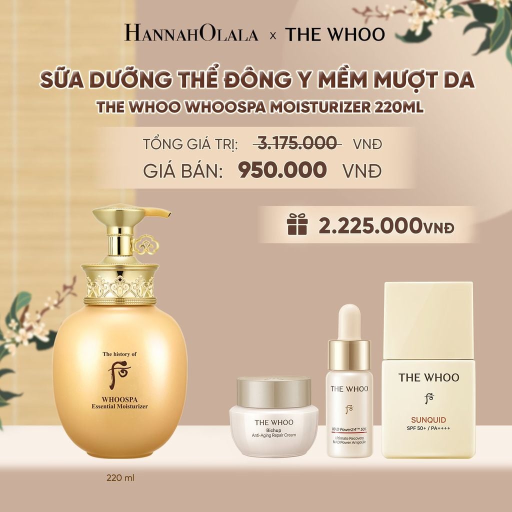  SỮA DƯỠNG THỂ ĐÔNG Y MỀM MƯỢT DA THE HISTORY OF WHOO WHOOSPA MOISTURIZER 220ML - A125 