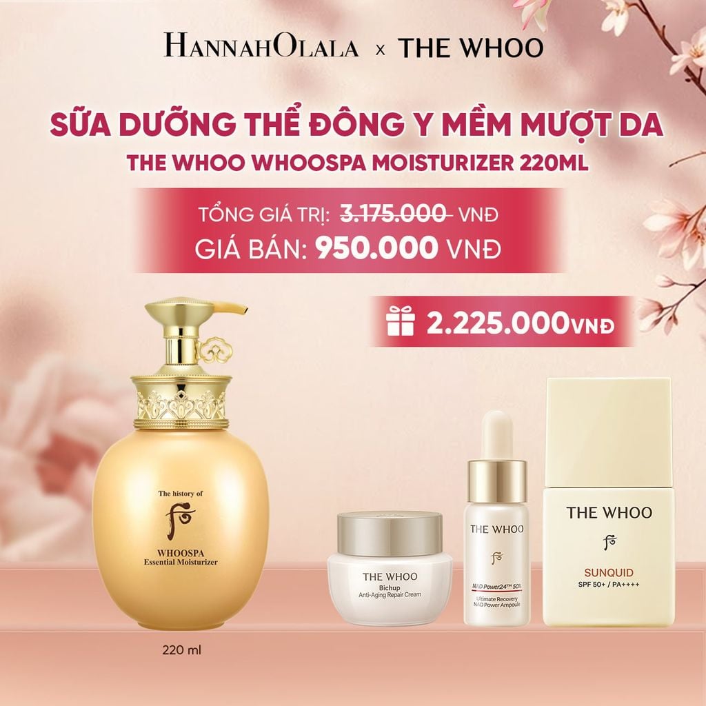  SỮA DƯỠNG THỂ ĐÔNG Y MỀM MƯỢT DA THE HISTORY OF WHOO WHOOSPA MOISTURIZER 220ML - A751 
