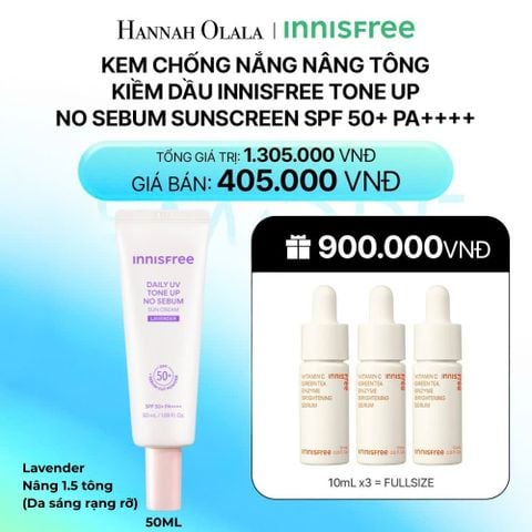  DEAL 1: [MỚI] KEM CHỐNG NẮNG NÂNG TÔNG KIỀM DẦU INNISFREE TONE UP NO SEBUM SUNSCREEN SPF 50+ PA++++_ A109 