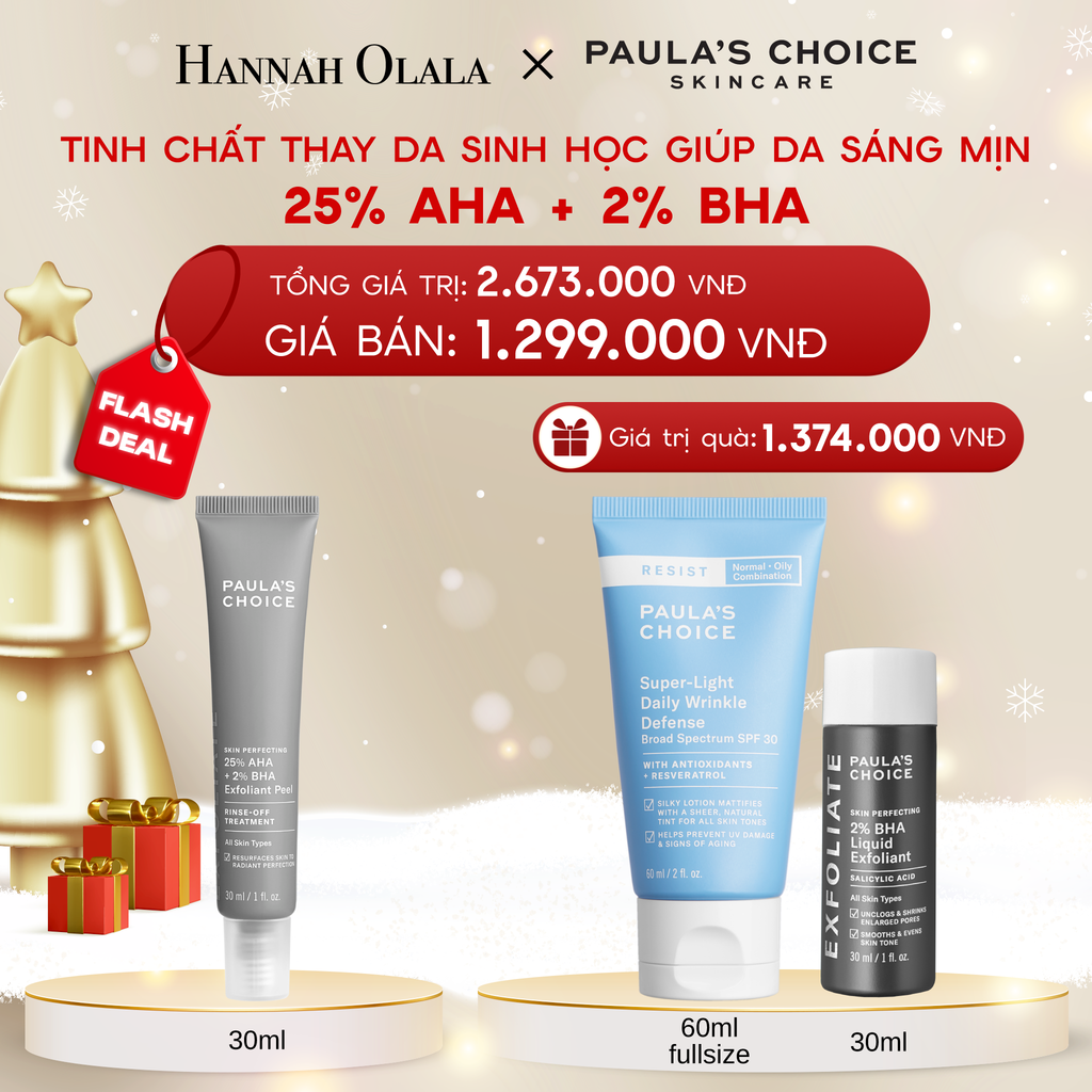  A1348_FLASH DEAL 17: TINH CHẤT THAY DA SINH HỌC GIÚP DA SÁNG MỊN SKIN PERFECTING 25% AHA + 2% BHA EXFOLIANT PEEL 30ML 