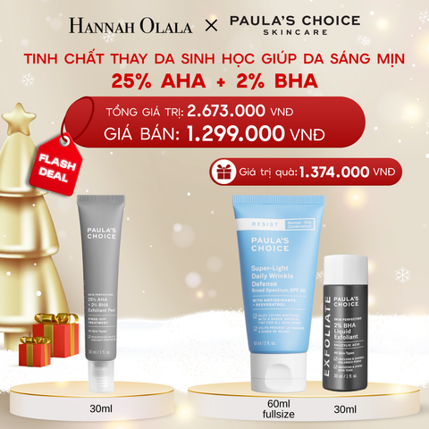  A1348_FLASH DEAL 17: TINH CHẤT THAY DA SINH HỌC GIÚP DA SÁNG MỊN SKIN PERFECTING 25% AHA + 2% BHA EXFOLIANT PEEL 30ML 