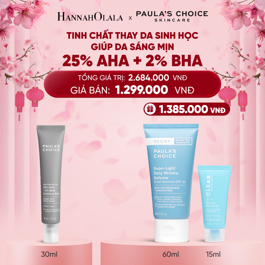  DEAL 12: TINH CHẤT THAY DA SINH HỌC GIÚP DA SÁNG MỊN SKIN PERFECTING 25% AHA + 2% BHA EXFOLIANT PEEL 30ML 