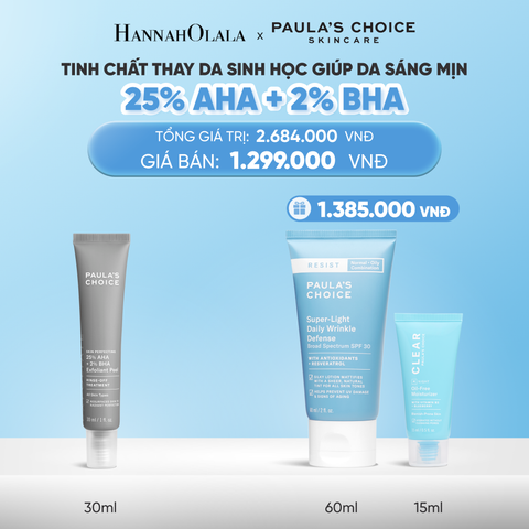  DEAL 12: TINH CHẤT THAY DA SINH HỌC GIÚP DA SÁNG MỊN SKIN PERFECTING 25% AHA + 2% BHA EXFOLIANT PEEL 30ML 