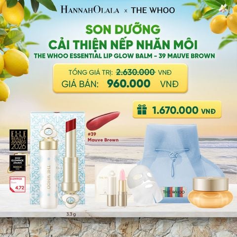  PHIÊN BẢN LỄ HỘI - BỘ SON DƯỠNG CẢI THIỆN NẾP NHĂN MÔI THE WHOO ESSENTIAL LIP GLOW BALM - 39 MAUVE BROWN - A11 