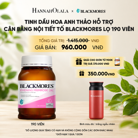 TINH DẦU HOA ANH THẢO HỖ TRỢ DA KHỎE MẠNH, DƯỠNG ẨM DA, GIẢM KHÔ DA BLACKMORES EVENING PRIMROSE OIL LỌ 190 VIÊN 