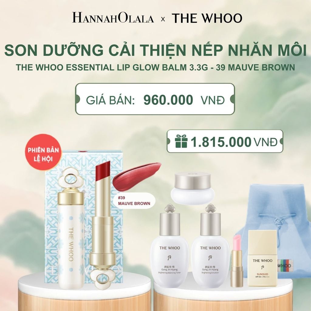  PHIÊN BẢN LỄ HỘI - BỘ SON DƯỠNG CẢI THIỆN NẾP NHĂN MÔI THE WHOO ESSENTIAL LIP GLOW BALM - 39 MAUVE BROWN - A311 