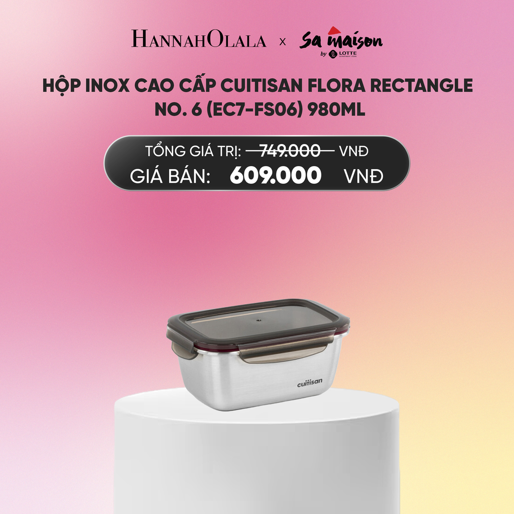  DEAL 15: HỘP INOX CAO CẤP CUITISAN FLORA RECTANGLE_A582 