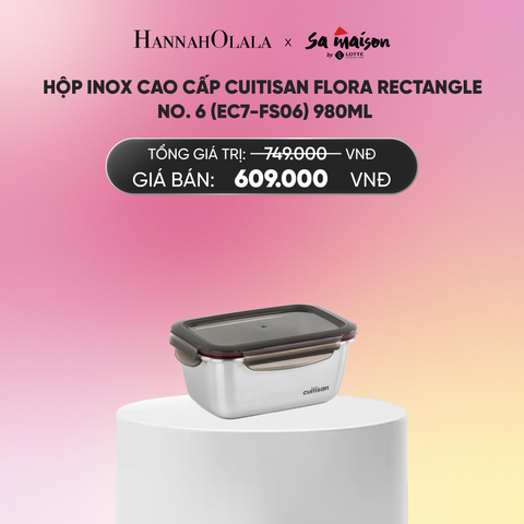  DEAL 15: HỘP INOX CAO CẤP CUITISAN FLORA RECTANGLE_A582 