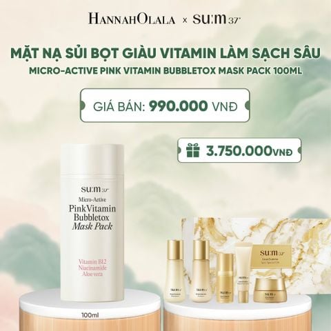  MẶT NẠ SỦI BỌT GIÀU VITAMIN LÀM SẠCH SÂU SU:M37 MICRO-ACTIVE PINK VITAMIN BUBBLETOX MASK PACK 100ML - A1064 
