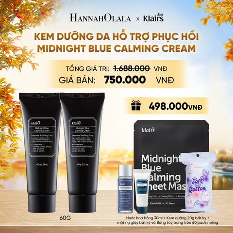  COMBO 2 DEAR, KLAIRS KEM DƯỠNG MIDNIGHT BLUE CALMING CREAM 60ML - E154 