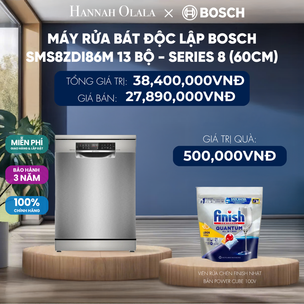  MÁY RỬA BÁT ĐỘC LẬP BOSCH SMS8ZDI86M 13 BỘ - SERIES 8 (60CM) - DEAL 9 