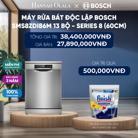  MÁY RỬA BÁT ĐỘC LẬP BOSCH SMS8ZDI86M 13 BỘ - SERIES 8 (60CM) - DEAL 9 